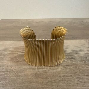 Park Lane Gold Tone Ribbed Cuff Bracelet